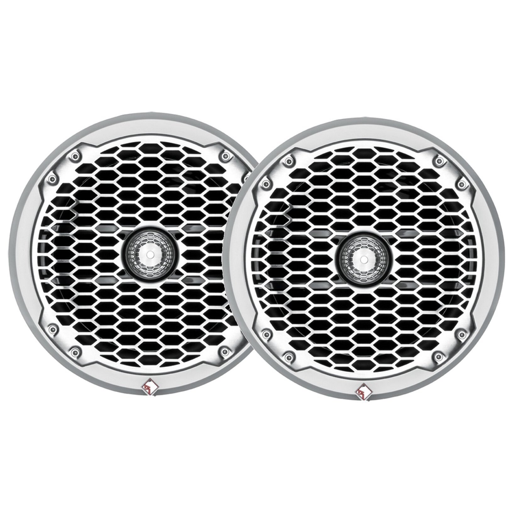 Rockford Fosgate PM262 6.5" White/Stainless Steel Coaxial/Component (Pair) 150 Watt Waterproof Marine Speakers