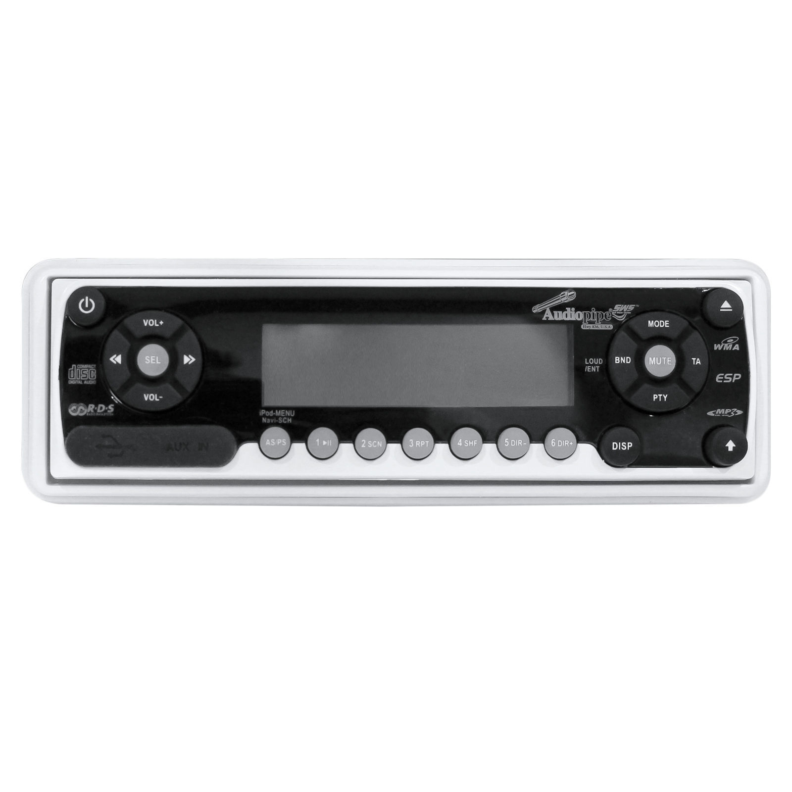 Audiopipe APSW25001U AM/FM Radio Receiver CD Player USB Port iPod/iPhone Control 200 Watt Marine Stereo