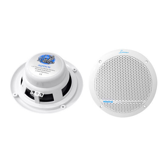 Lanzar AQ5DCW White 5.25" 150 Watt Dual Cone Waterproof Marine Speakers