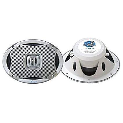 Lanzar AQ69CXS Silver 6x9" 2-Way Coaxial 500 Watt Waterproof Marine Speakers