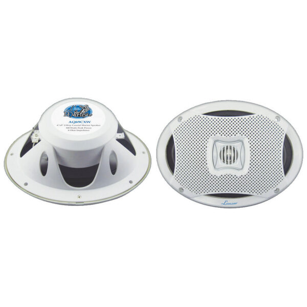 Lanzar AQ69CXW White 6x9" 2-Way Coaxial 500 Watt Waterproof Marine Speakers