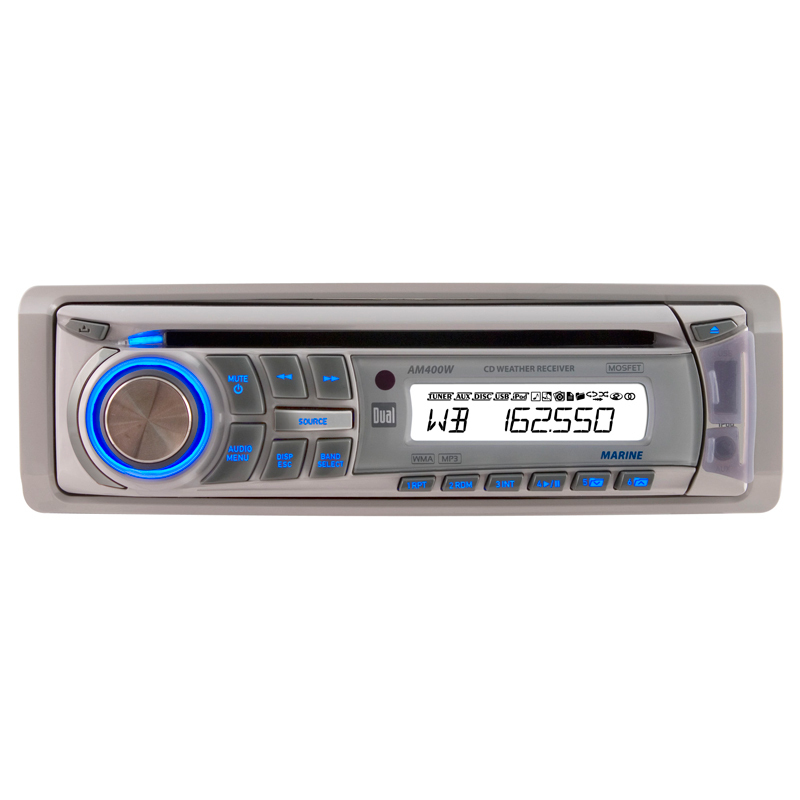 Dual AM400W AM/FM Radio Receiver CD Player USB Port iPod/iPhone Control Weather Band 240 Watt Marine Stereo
