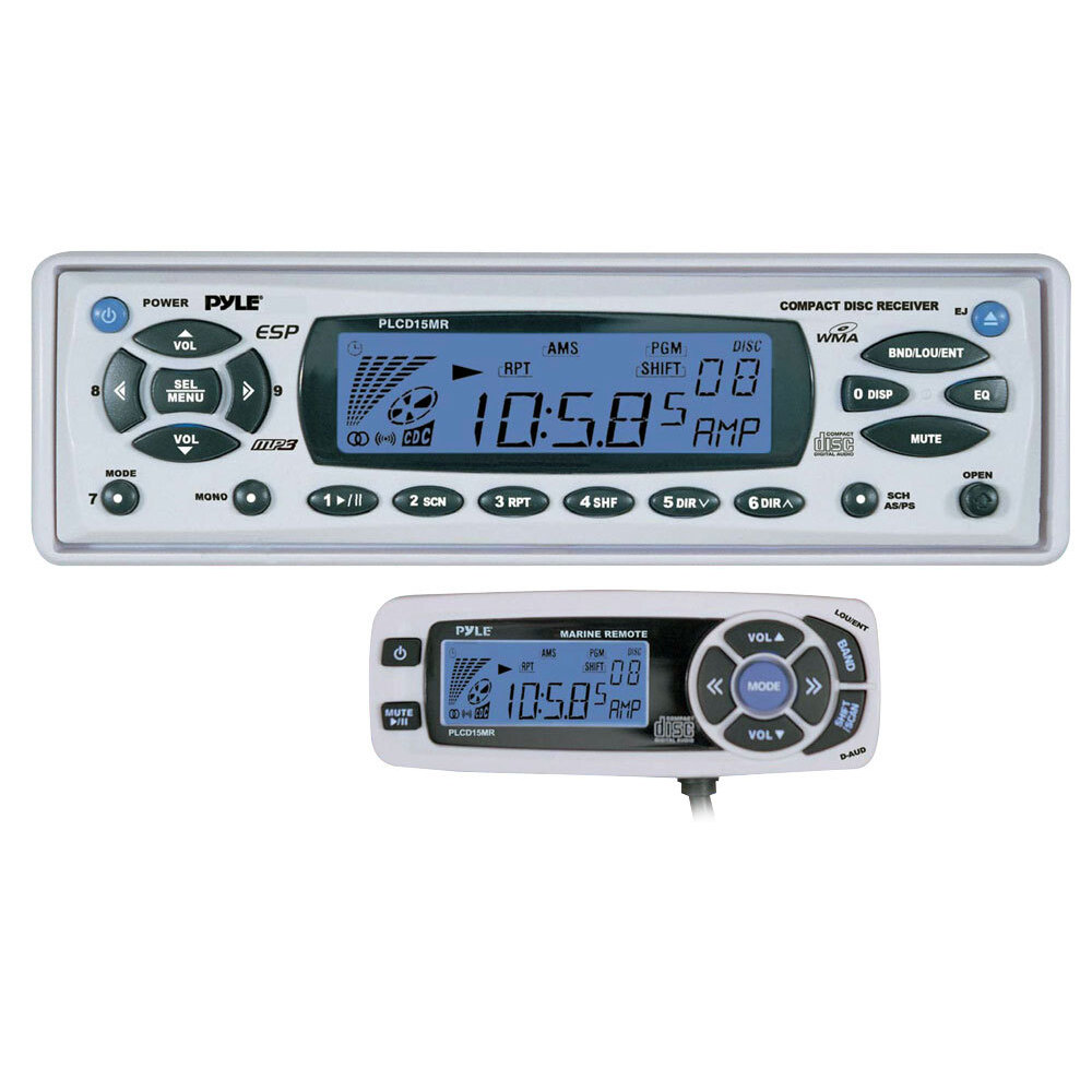 Pyle PLCD15MR AM/FM Radio Receiver CD Player 160 Watt Marine Stereo With Waterproof Wired Remote Control