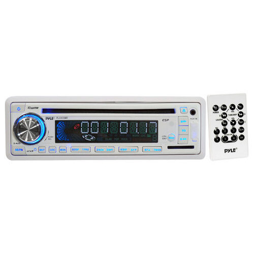 Pyle PLCD35MR White AM/FM Radio Receiver CD Player 200 Watt USB Port SD Card Slot Marine Stereo