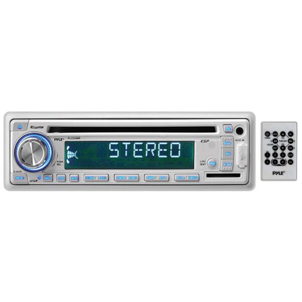 Pyle PLCD3MR White AM/FM Radio Receiver CD Player USB Port 160 Watt Marine Stereo