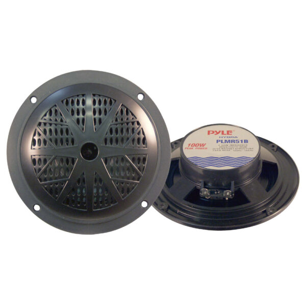 Pyle PLMR51B 5.25" Black Dual Cone 100 Watt Waterproof Marine Speakers