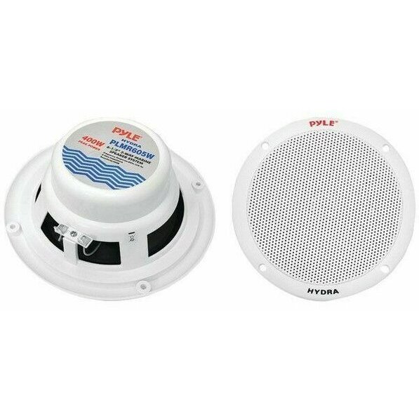 Pyle PLMR605W White 6.5" 400 Watt Coaxial Waterproof Marine Speakers