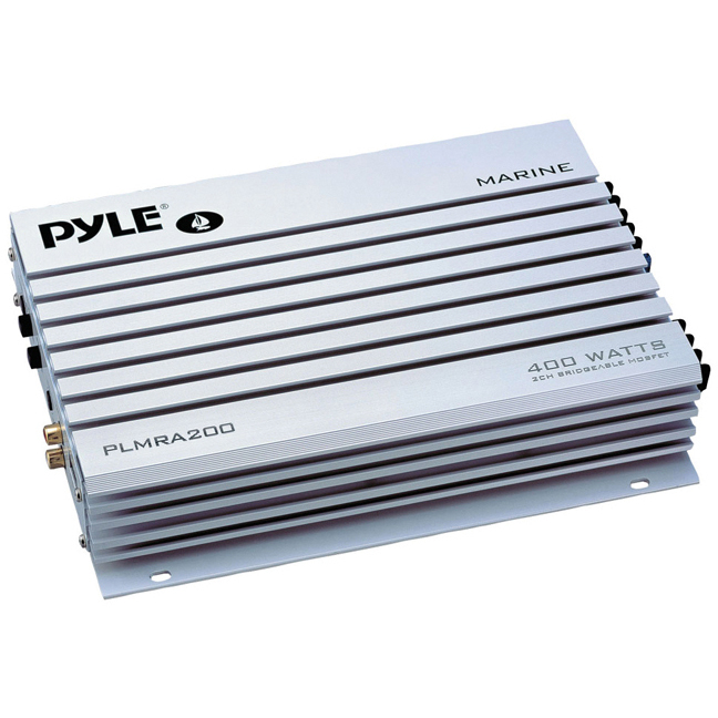 Pyle PLMRA200 2 Channel 400 Watt Waterproof Marine Amplifier
