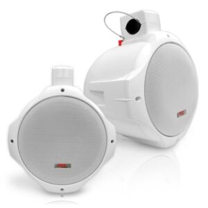 Pyle PLMRW85 White 8″ 300 Watt Waterproof Wakeboard Tower Marine Speakers