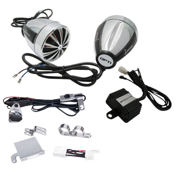 Lanzar 700 Watt 4 Channel Motorcycle Stereo System With 2 Chrome Bullet Speakers