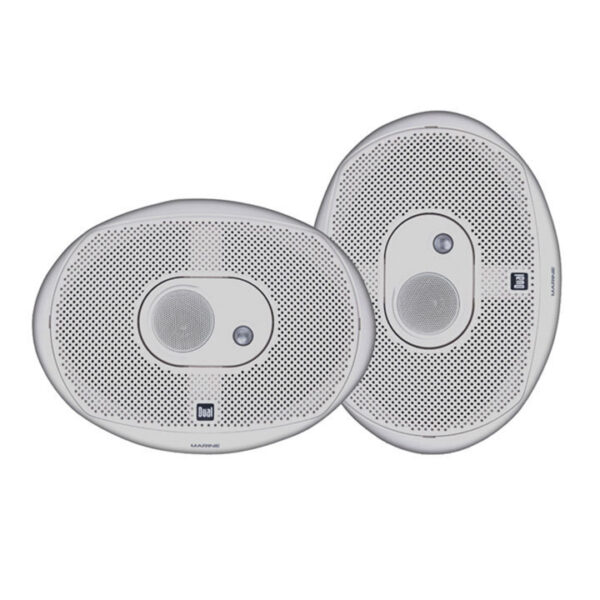 Dual DMS369 White 6x9" 3-Way Coaxial 200 Watt Waterproof Marine Speakers