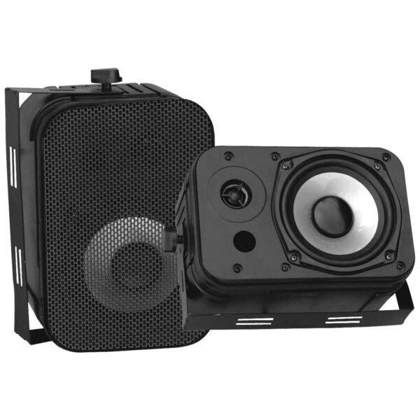 Pyle PDWR40B Black 5.25" 2 Way 400 Watt Box Waterproof Marine Speakers With Gimbal Mounts