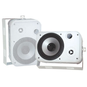 Pyle PDWR50W White 6.5″ 500 Watt Component 2 Way Box Waterproof Marine Speakers