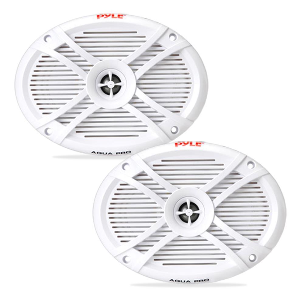 Pyle PLMRX69 White 6x9" 300 Watt 2 Way Coaxial Waterproof Marine Speakers