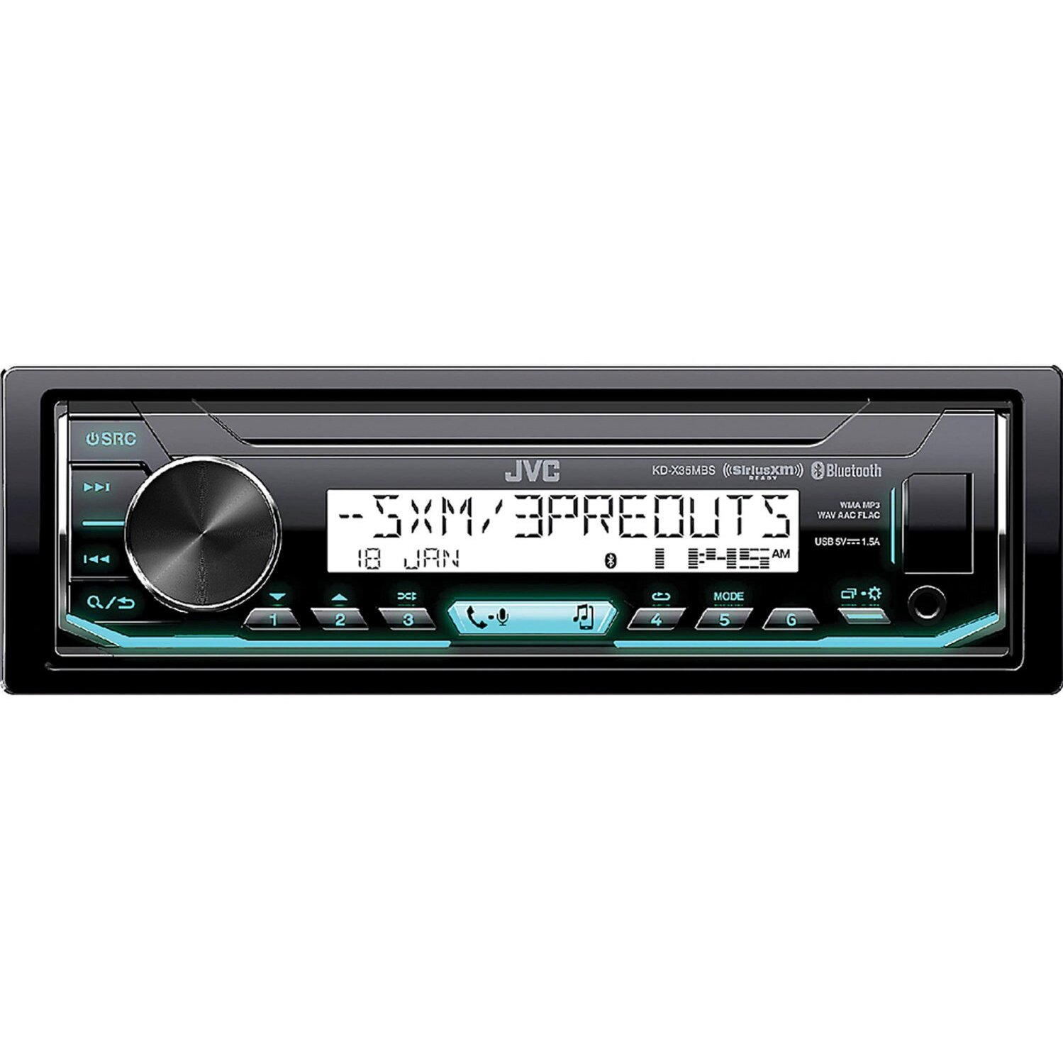 JVC KD-X35MBS AM/FM Radio Receiver USB Port iPod Control SiriusXM Ready Bluetooth Pandora I Heart Radio Spotify Marine Stereo