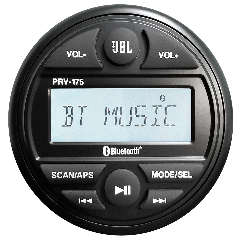 JBL PRV175 AM/FM Radio Receiver MP3 USB Port Bluetooth Audio Streaming Gauge Size 180 Watt Waterproof Marine Stereo