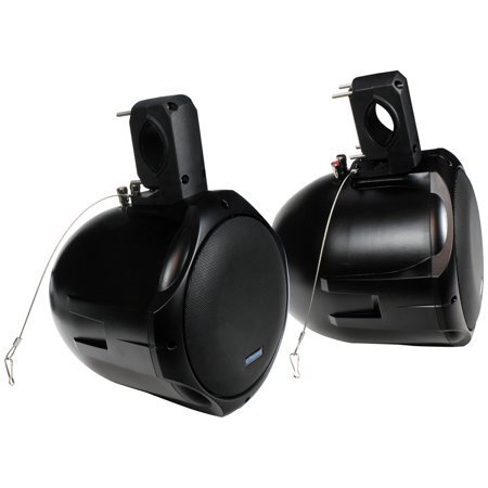 Qpower QPTS65B Black 6.5" 300 Watt Waterproof Wakeboard Tower Marine Speakers