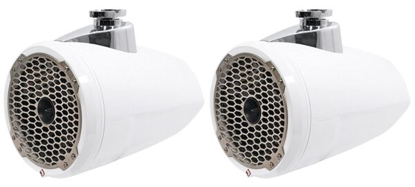 Rockford Fosgate PM282HW White Punch Series 8" Wakeboard Tower Waterproof Marine Speakers With Horn Tweeter