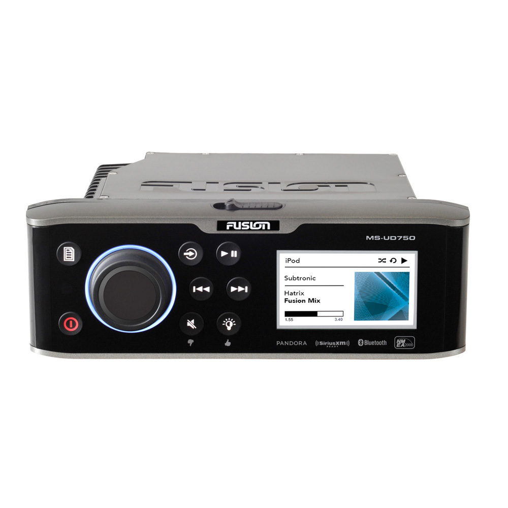 Fusion MS-UD750 AM/FM Radio Receiver USB Bluetooth 4 Zone SiriusXM Ready Color Display Internal Device Dock Waterproof Marine Stereo