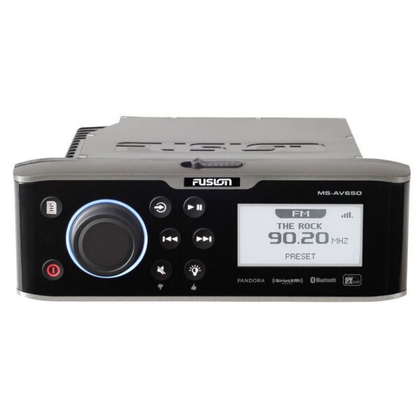 Fusion AV650 AM/FM Radio Receiver CD/DVD Player USB iPhone Control Bluetooth 3 Zone SiriusXM Ready Waterproof Marine Stereo