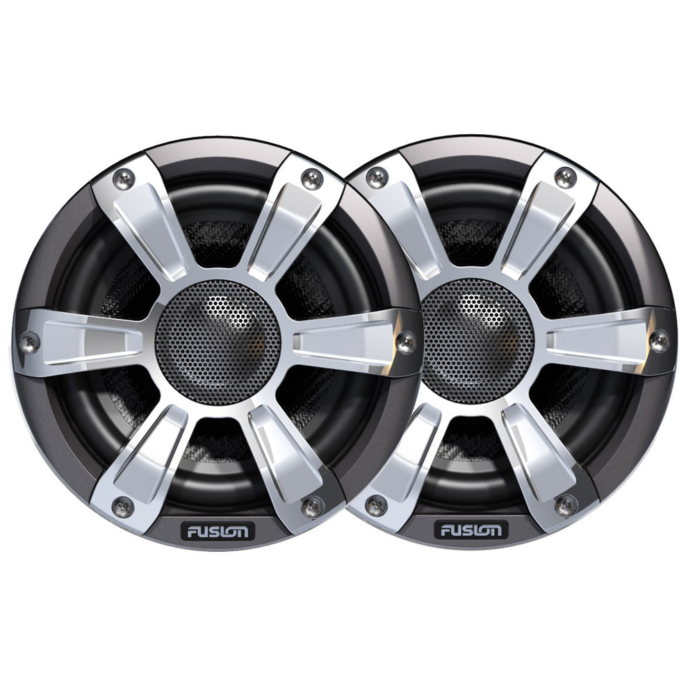 Fusion SG-FL65SPC Gray/Chrome 6.5" 230 Watt Waterproof Marine Speakers With LED Lighting
