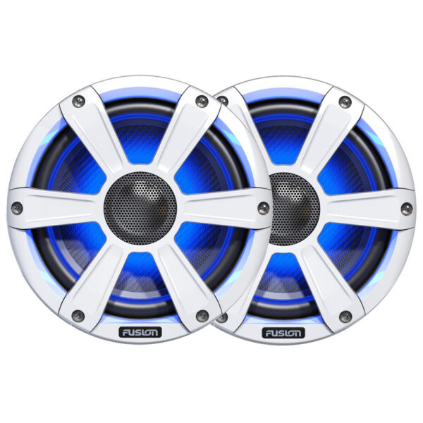Fusion SG-FL77SPW White 7.7" 280 Watt Waterproof Marine Speakers With LED Lighting