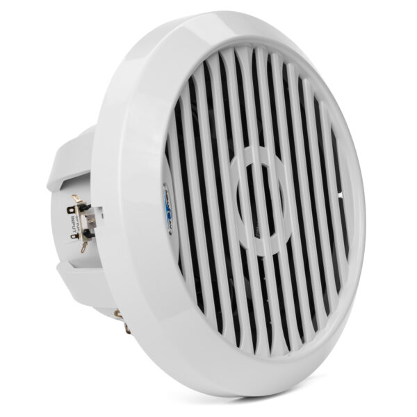 Aquatic AV PC410 White 6.5" Pro Series 100 Watt Coaxial Waterproof Marine Speakers With LED Accent Lighting