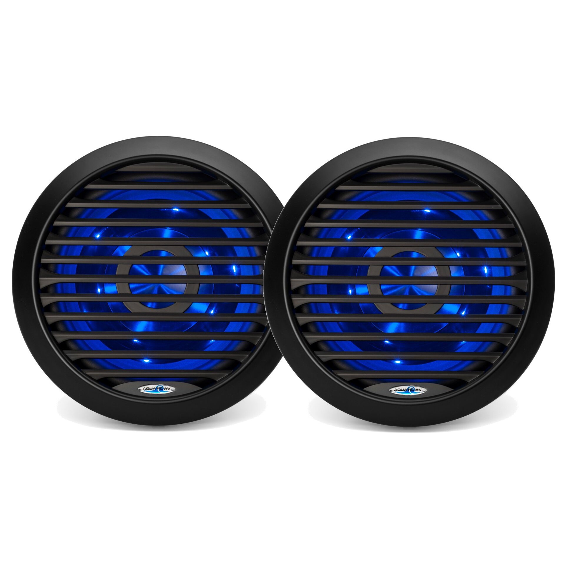 Aquatic AV PR122 Black 6.5" Pro Series 100 Watt Coaxial Waterproof Marine Speakers With LED Accent Lighting