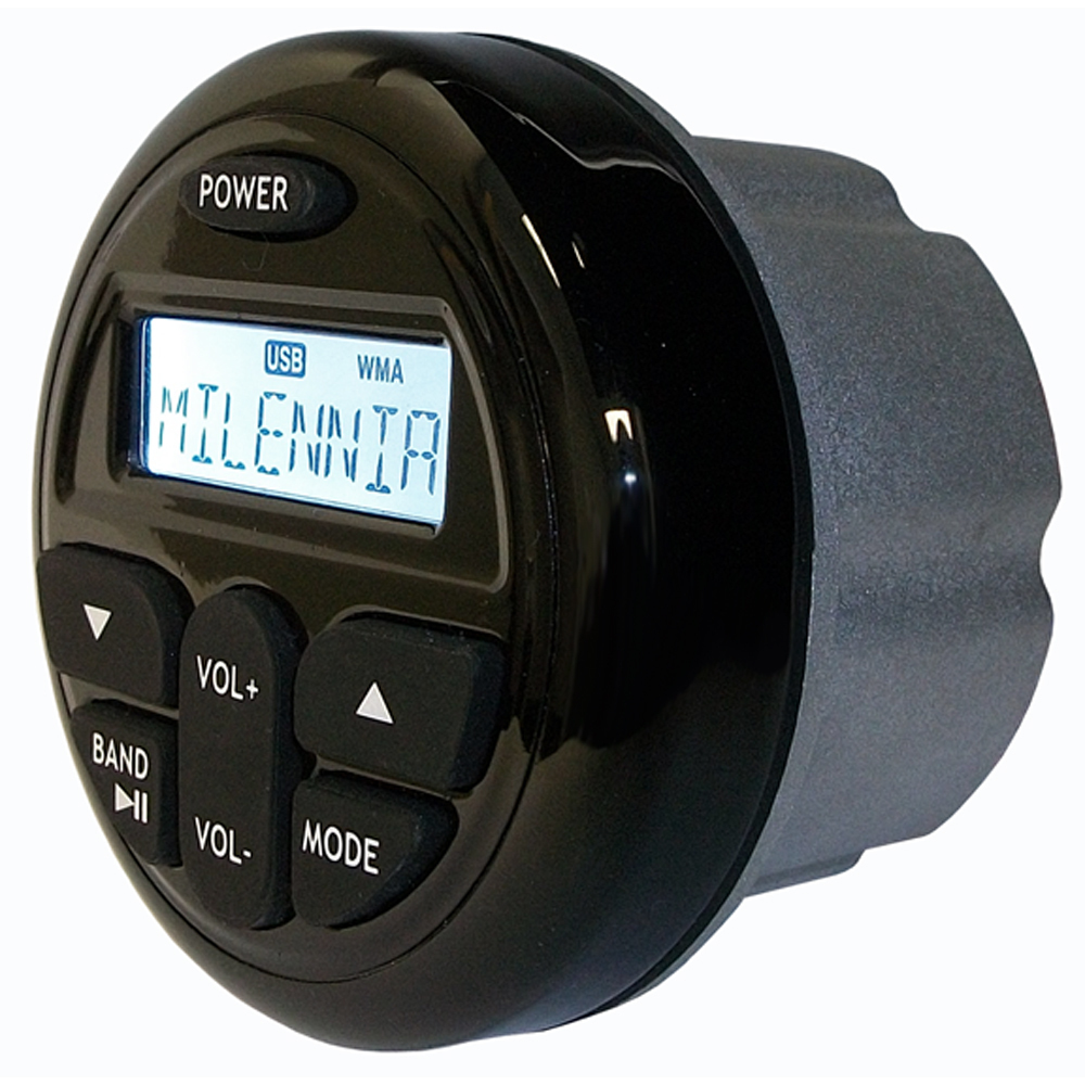 Milennia PRV19 AM/FM Radio Receiver MP3 USB Port Bluetooth Gauge Size 160 Watt Waterproof Marine Stereo