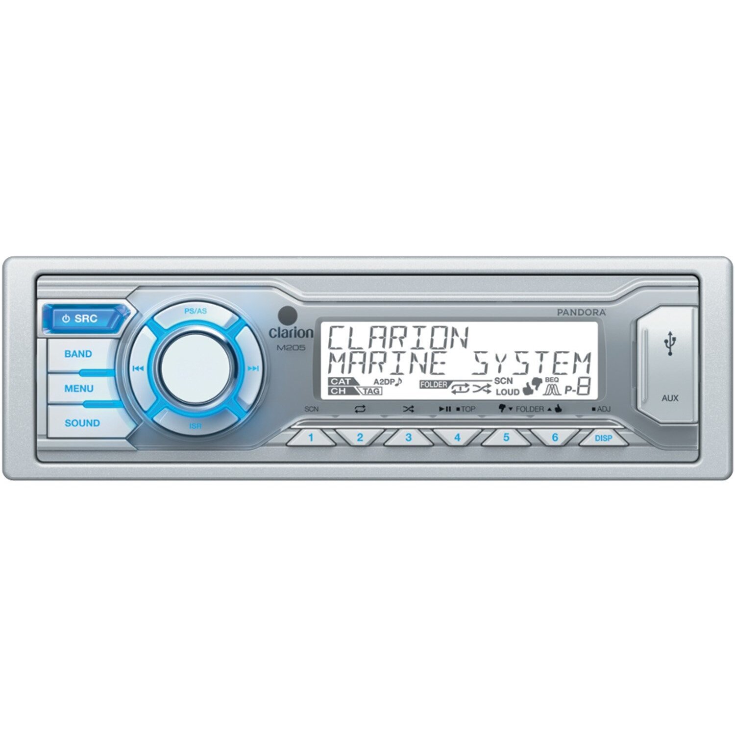 Clarion M205 AM/FM Radio Receiver USB Port Pandora 200 Watt Marine Stereo