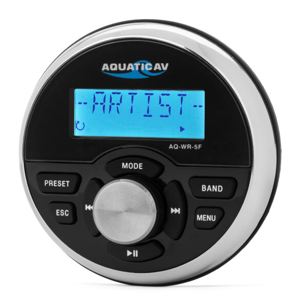 Aquatic AV AQ-WR-5F Flush Mount Waterproof Wired LCD Remote For AQ-MP-5 Series Stereos