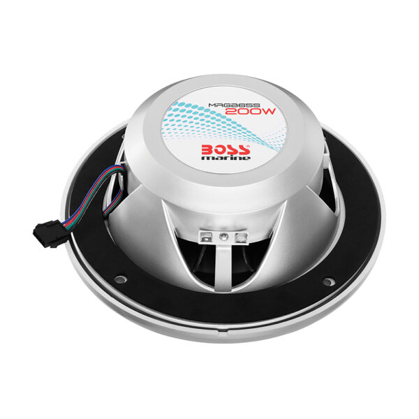 Boss Audio MRGB65S Silver 6.5" Coaxial 100 Watt Waterproof Marine Speakers With RGB LED Accent Lighting