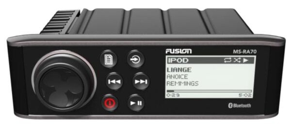 Fusion MS-RA70 AM/FM Radio Receiver USB Port iPod/iPhone Control Bluetooth Waterproof Marine Stereo