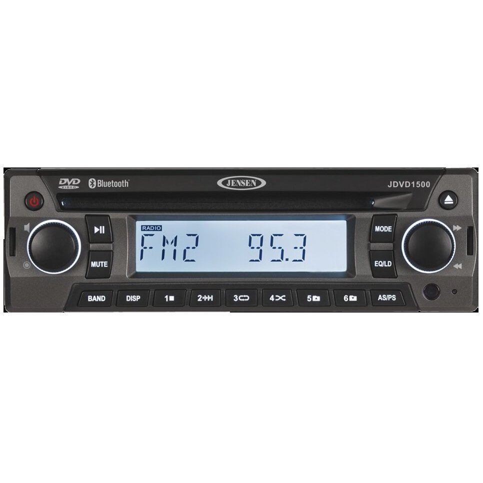 Jensen JDVD1500 AM/FM Radio Receiver CD/DVD Player Bluetooth Stereo