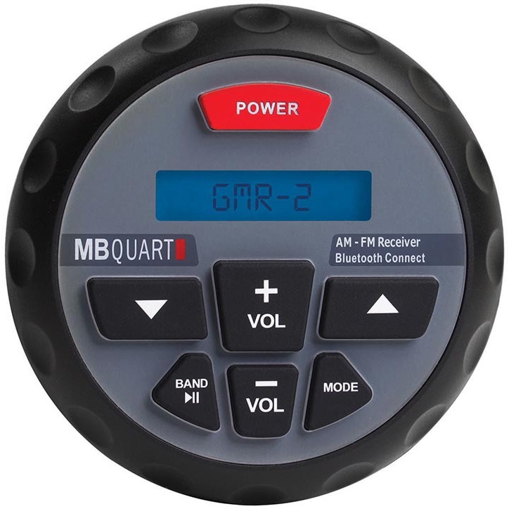 MBQuart GMR2 AM/FM Radio Receiver MP3 USB Port Bluetooth Streaming Gauge Size 160 Watt Waterproof Marine Stereo