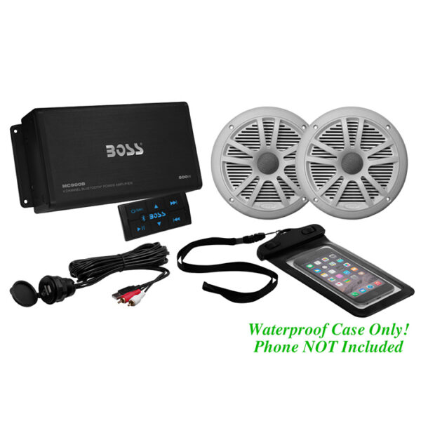 Boss Audio ASK902B6 Bluetooth Streaming USB Charging Port 500 Watt Marine Stereo With 2 Waterproof Speakers