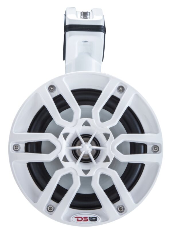 DS18 NXL8TP 8" White 375 Watt Waterproof Wakeboard Tower Marine Speakers With RGB LED Accent Lighting