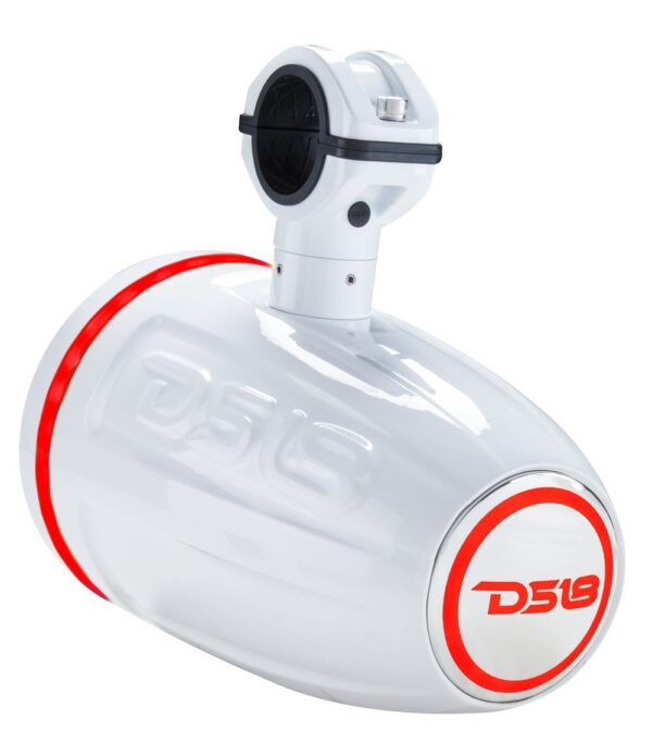DS18 NXL8TP 8" White 375 Watt Waterproof Wakeboard Tower Marine Speakers With RGB LED Accent Lighting