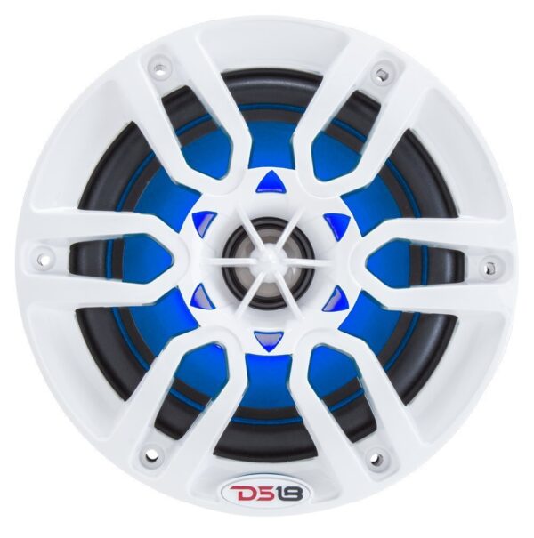 DS18 NXL6 White 6.5" 300 Watt Waterproof Marine Speakers With RGB LED Accent Lighting
