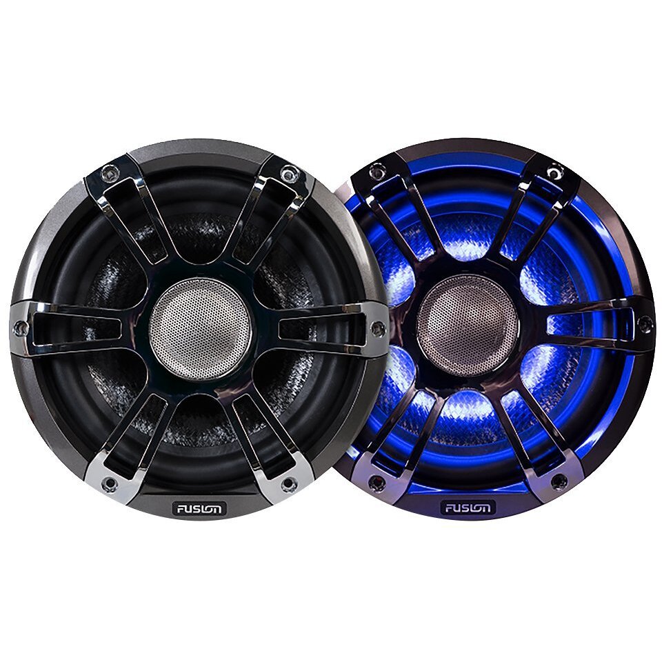 Fusion FL88SPW Chrome 8.8" 330 Watt Waterproof Marine Speakers With LED Accent Lighting
