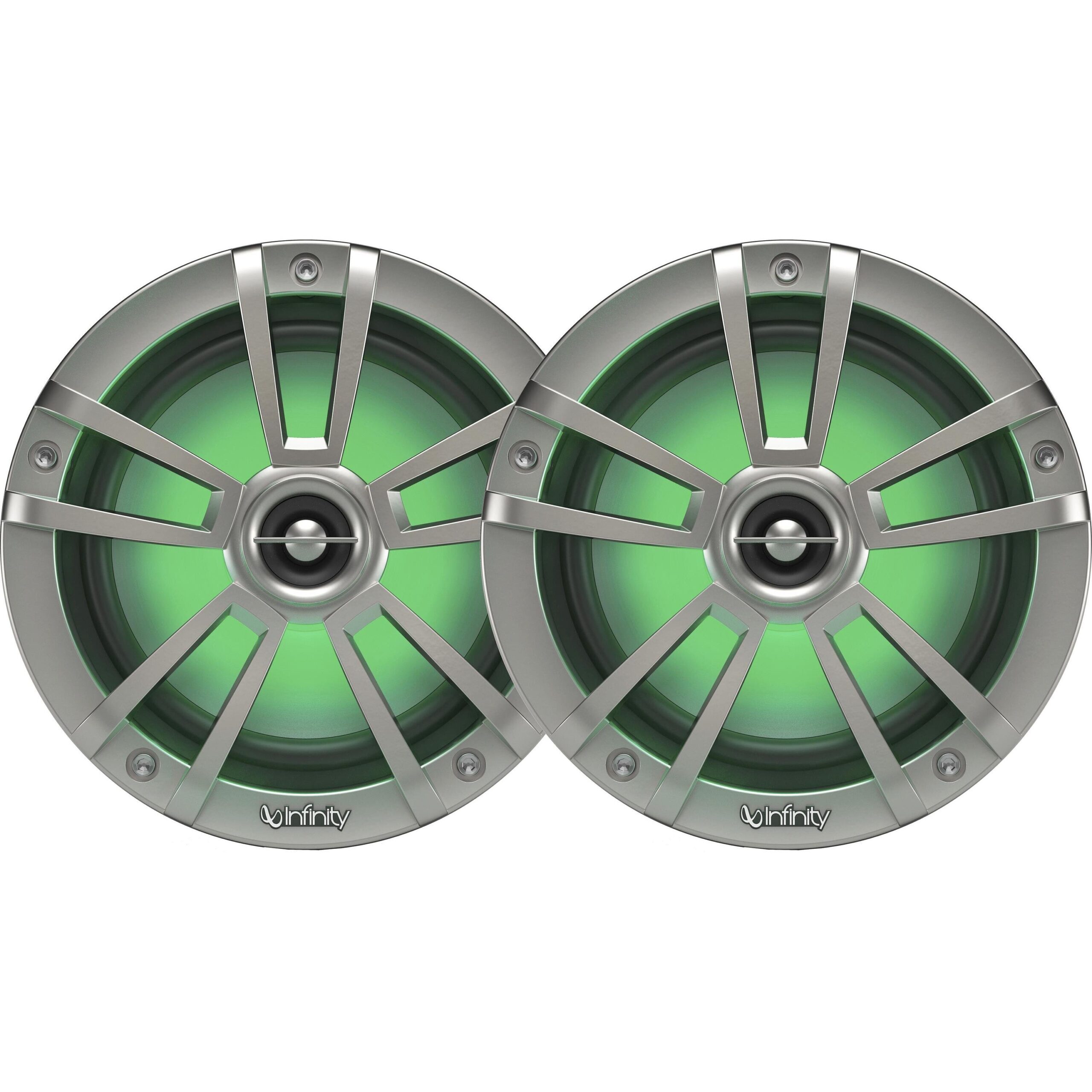 Infinity 622MLT Titanium 6.5" Reference Series Coaxial 225 Watt Waterproof Marine Speakers With RGB LED Accent Lighting