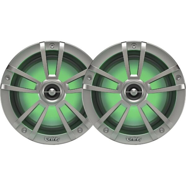 Infinity INF822MLT Titanium 8" Reference Series Coaxial 450 Watt Waterproof Marine Speakers With RGB LED Accent Lighting