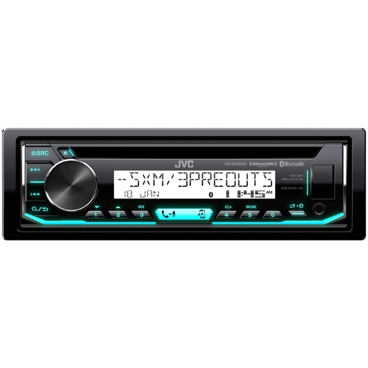 JVC KD-R99MBS AM/FM Radio Receiver CD Player USB Port iPod Control SiriusXM Ready Bluetooth Pandora I Heart Radio Marine Stereo