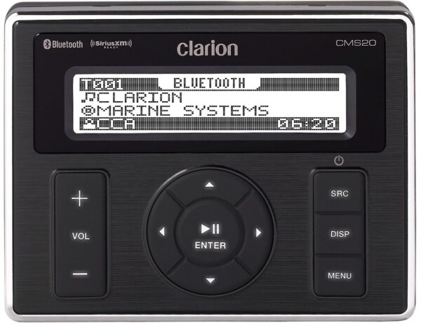 Clarion CMS20 AM/FM Radio Receiver USB Port iPhone Control Weather Band SiriusXM Ready Bluetooth Waterproof Marine Stereo