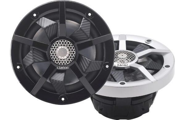 Clarion CM1623RL Black/Silver 6.5" 200 Watt Coaxial 2-Way Waterproof Marine Speakers With RGB LED Accent Lights