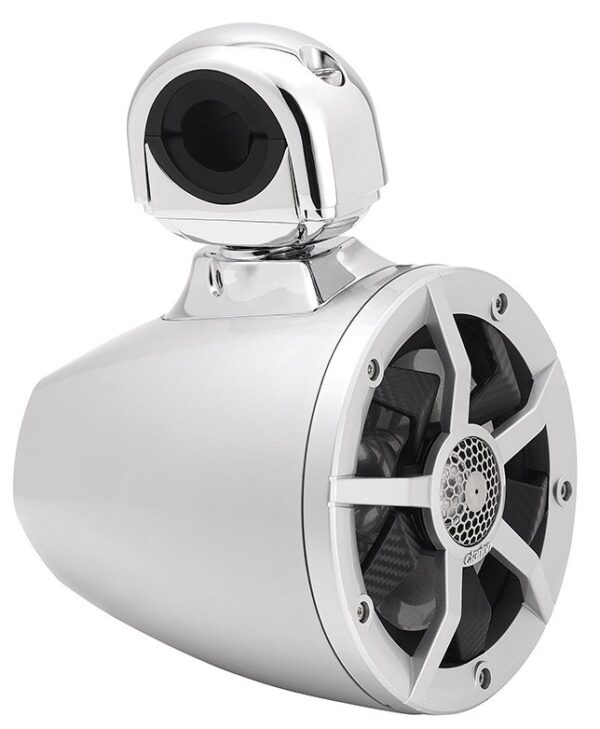 Clarion CM1624TS 6.5" Silver 2-Way 200 Watt Wake Tower Marine Speakers With RGB LED Accent Lighting