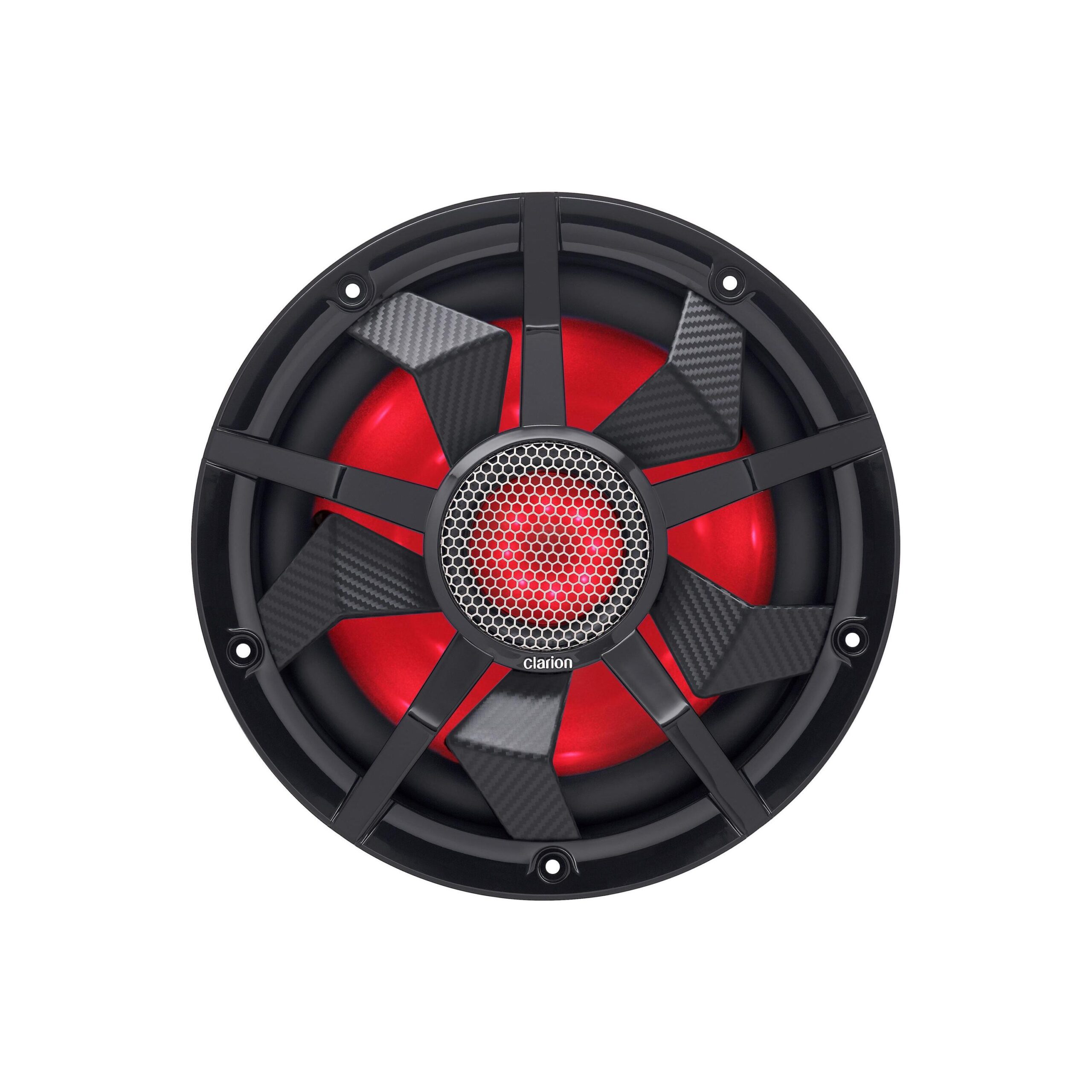 Clarion CM2513WL Black/Silver 10" Dual Voice Coil 800 Watt Waterproof Marine Subwoofer With RGB LED Accent Lighting