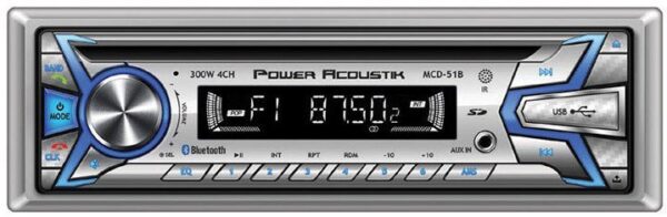 Power Acoustik MCD51B AM/FM Radio Receiver CD Player USB Port Bluetooth Marine Stereo With 4 Waterproof Speakers 5 Channel Amplifier And Subwoofer