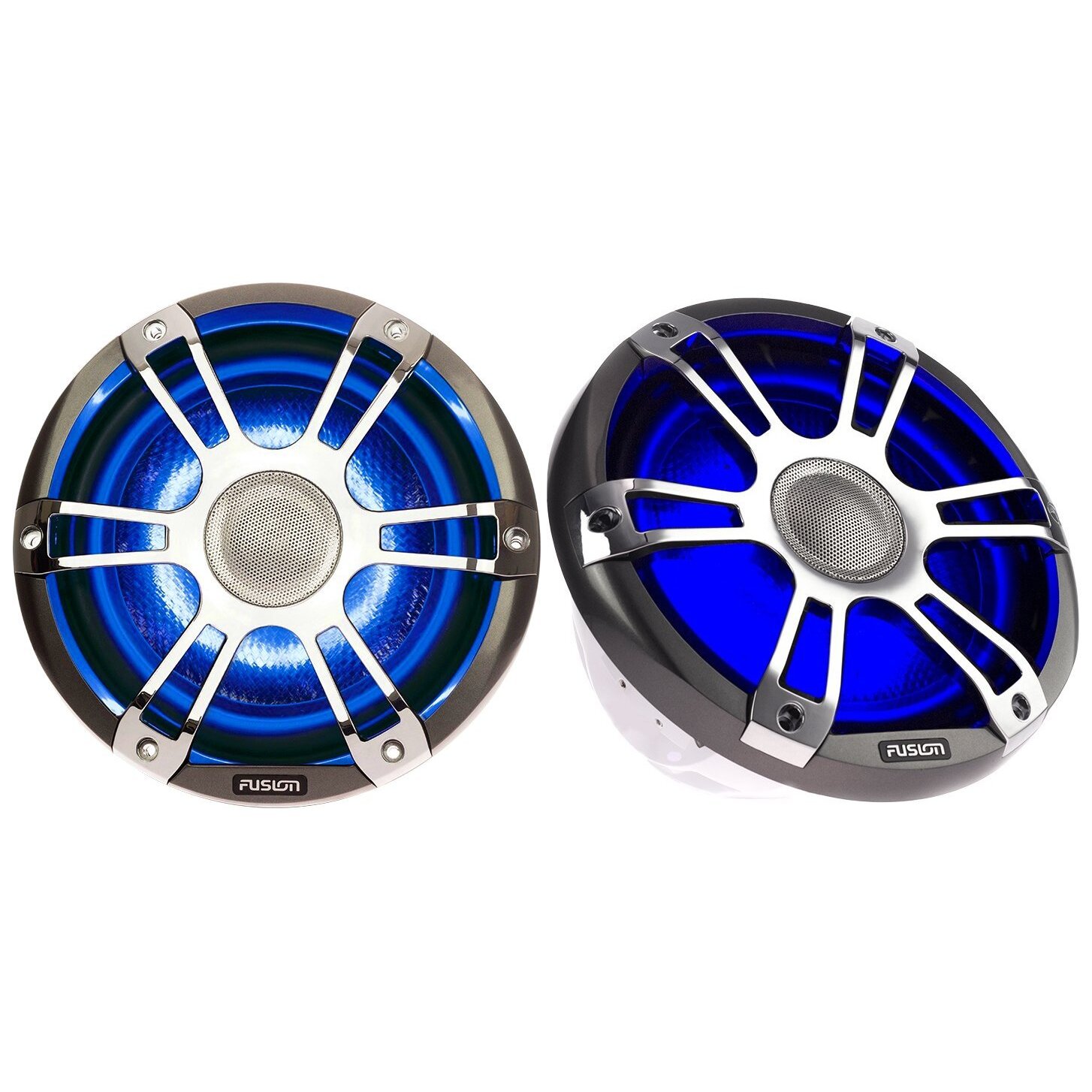 Fusion SG-CL65SPC Silver/Chrome 6.5" Signature Series 230 Watt Waterproof Marine Speakers With LED Accent Lighting
