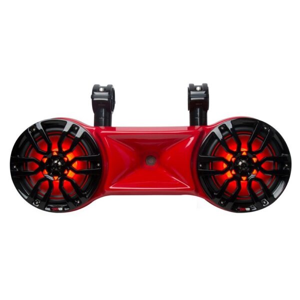 DS18 NXL-62TDR 6.5" Red Double Tower 750 Watt Waterproof Marine Speakers With RGB LED Accent Lighting